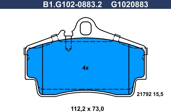 Galfer B1.G102-0883.2 - Komplet Pločica, disk-kočnica www.molydon.hr