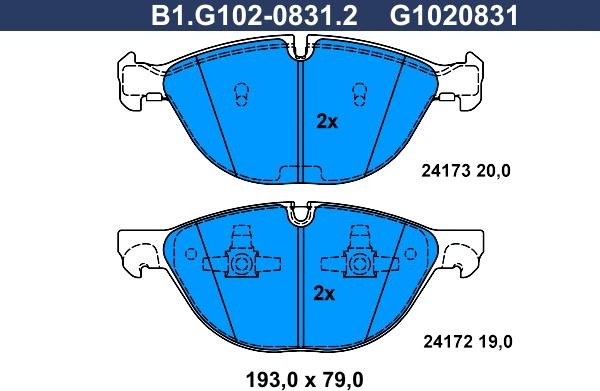 Galfer B1.G102-0831.2 - Komplet Pločica, disk-kočnica www.molydon.hr