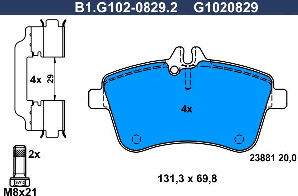 Galfer B1.G102-0829.2 - Komplet Pločica, disk-kočnica www.molydon.hr