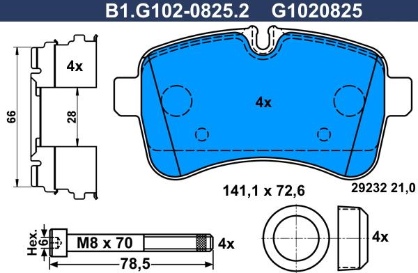 Galfer B1.G102-0825.2 - Komplet Pločica, disk-kočnica www.molydon.hr