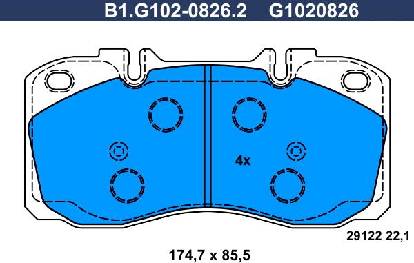 Galfer B1.G102-0826.2 - Komplet Pločica, disk-kočnica www.molydon.hr