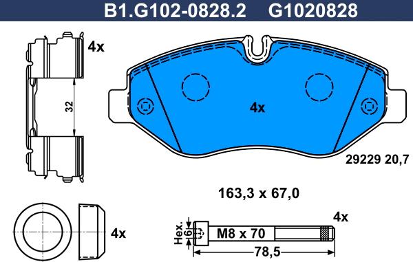 Galfer B1.G102-0828.2 - Komplet Pločica, disk-kočnica www.molydon.hr