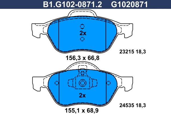 Galfer B1.G102-0871.2 - Komplet Pločica, disk-kočnica www.molydon.hr