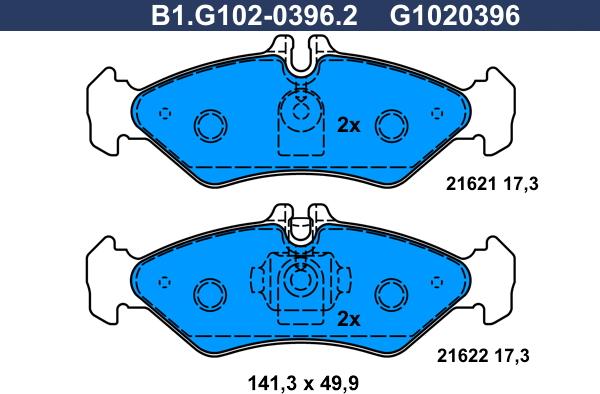 Galfer B1.G102-0396.2 - Komplet Pločica, disk-kočnica www.molydon.hr