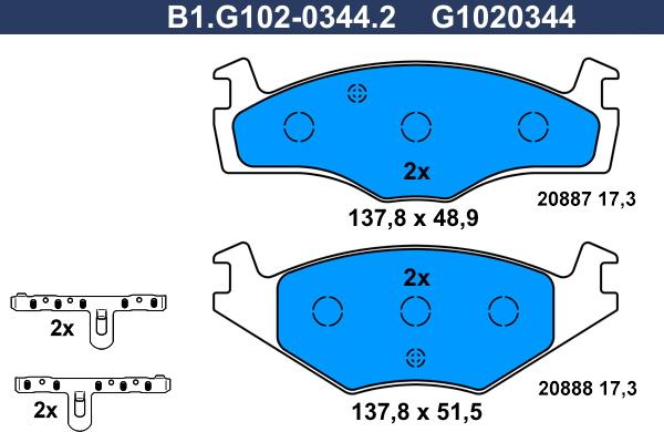 Galfer B1.G102-0344.2 - Komplet Pločica, disk-kočnica www.molydon.hr