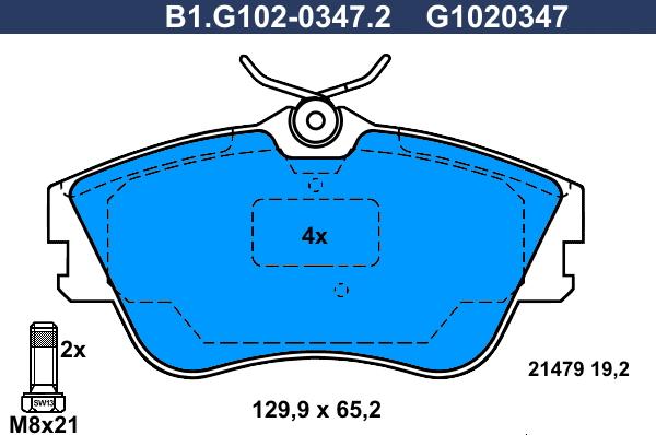 Galfer B1.G102-0347.2 - Komplet Pločica, disk-kočnica www.molydon.hr