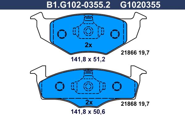 Galfer B1.G102-0355.2 - Komplet Pločica, disk-kočnica www.molydon.hr