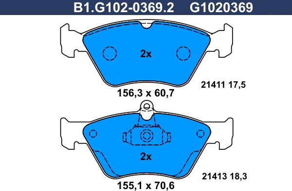 Galfer B1.G102-0369.2 - Komplet Pločica, disk-kočnica www.molydon.hr