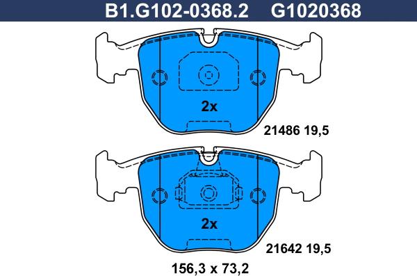 Galfer B1.G102-0368.2 - Komplet Pločica, disk-kočnica www.molydon.hr