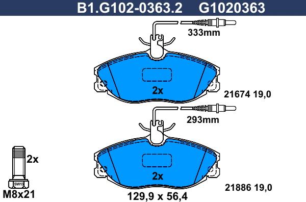 Galfer B1.G102-0363.2 - Komplet Pločica, disk-kočnica www.molydon.hr