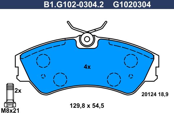 Galfer B1.G102-0304.2 - Komplet Pločica, disk-kočnica www.molydon.hr