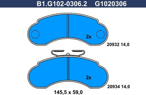 Galfer B1.G102-0306.2 - Komplet Pločica, disk-kočnica www.molydon.hr