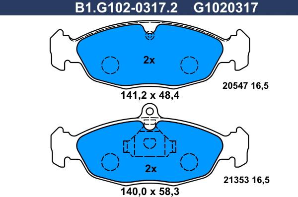 Galfer B1.G102-0317.2 - Komplet Pločica, disk-kočnica www.molydon.hr