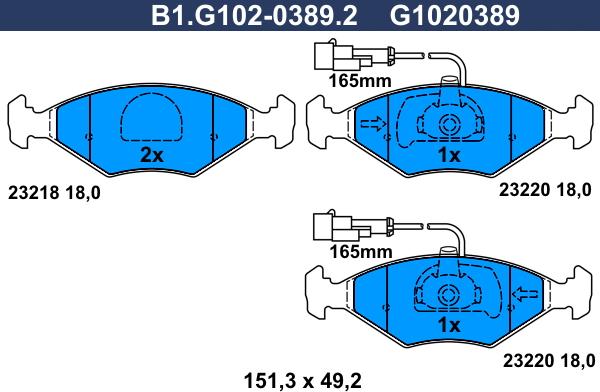 Galfer B1.G102-0389.2 - Komplet Pločica, disk-kočnica www.molydon.hr