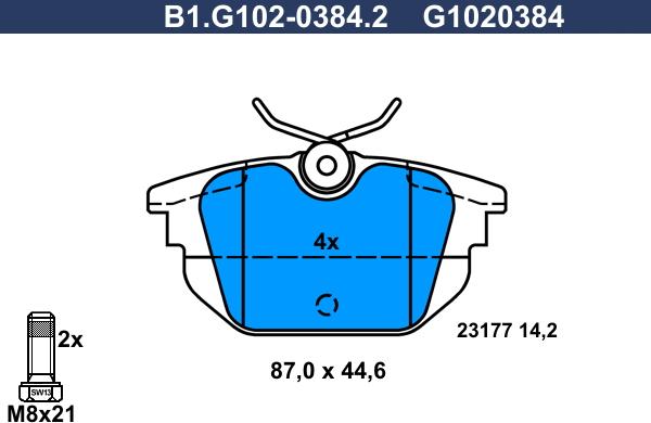 Galfer B1.G102-0384.2 - Komplet Pločica, disk-kočnica www.molydon.hr