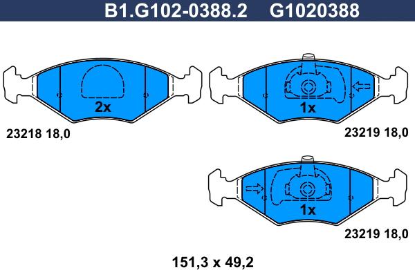 Galfer B1.G102-0388.2 - Komplet Pločica, disk-kočnica www.molydon.hr