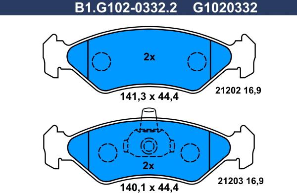 Galfer B1.G102-0332.2 - Komplet Pločica, disk-kočnica www.molydon.hr