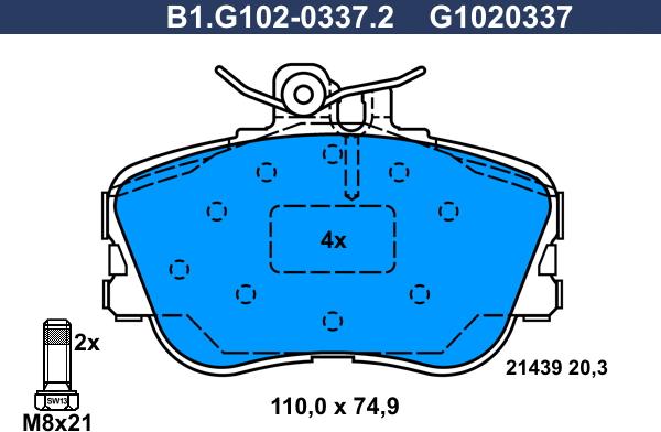 Galfer B1.G102-0337.2 - Komplet Pločica, disk-kočnica www.molydon.hr