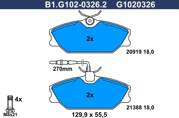 Galfer B1.G102-0326.2 - Komplet Pločica, disk-kočnica www.molydon.hr