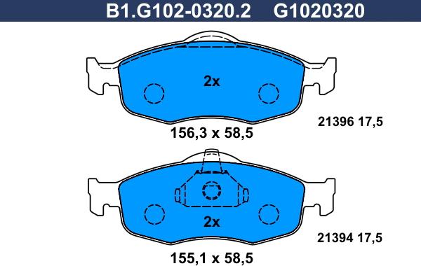 Galfer B1.G102-0320.2 - Komplet Pločica, disk-kočnica www.molydon.hr