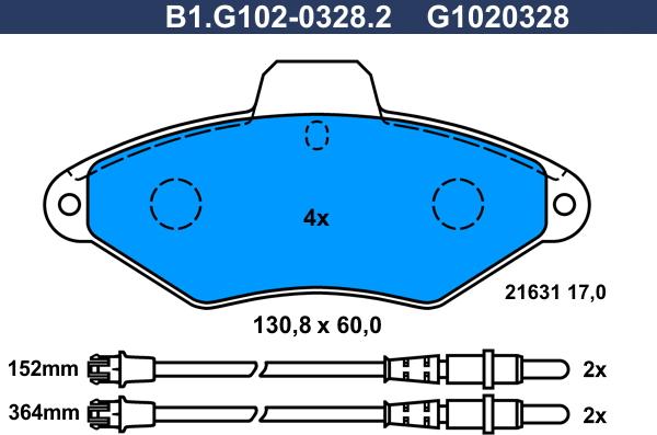 Galfer B1.G102-0328.2 - Komplet Pločica, disk-kočnica www.molydon.hr