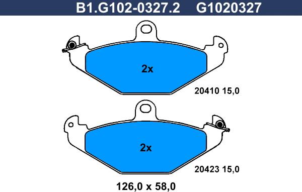 Galfer B1.G102-0327.2 - Komplet Pločica, disk-kočnica www.molydon.hr