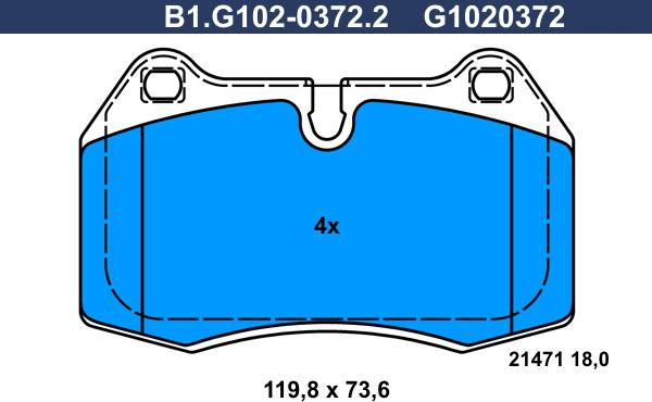 Galfer B1.G102-0372.2 - Komplet Pločica, disk-kočnica www.molydon.hr