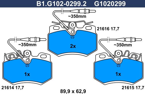 Galfer B1.G102-0299.2 - Komplet Pločica, disk-kočnica www.molydon.hr