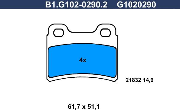 Galfer B1.G102-0290.2 - Komplet Pločica, disk-kočnica www.molydon.hr