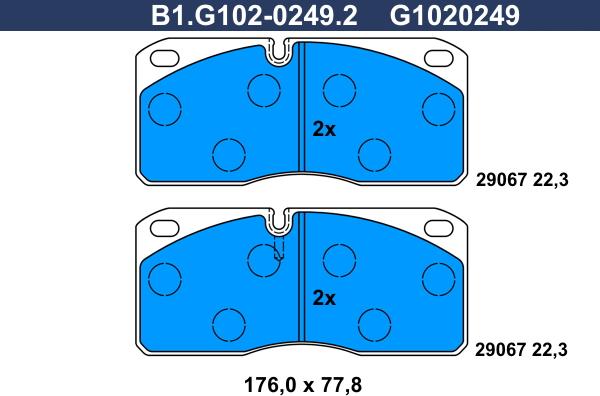 Galfer B1.G102-0249.2 - Komplet Pločica, disk-kočnica www.molydon.hr