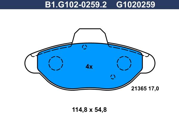 Galfer B1.G102-0259.2 - Komplet Pločica, disk-kočnica www.molydon.hr