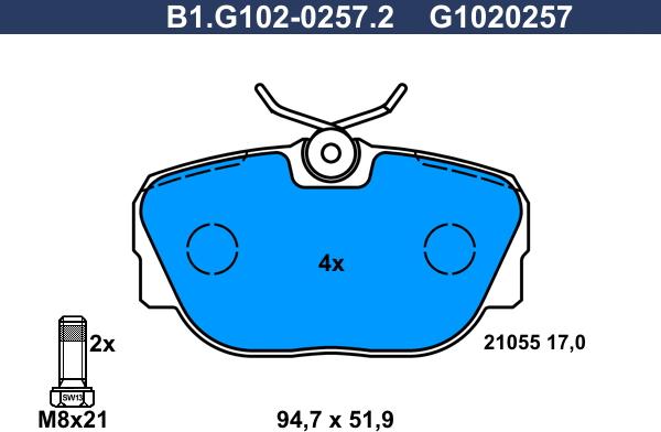 Galfer B1.G102-0257.2 - Komplet Pločica, disk-kočnica www.molydon.hr