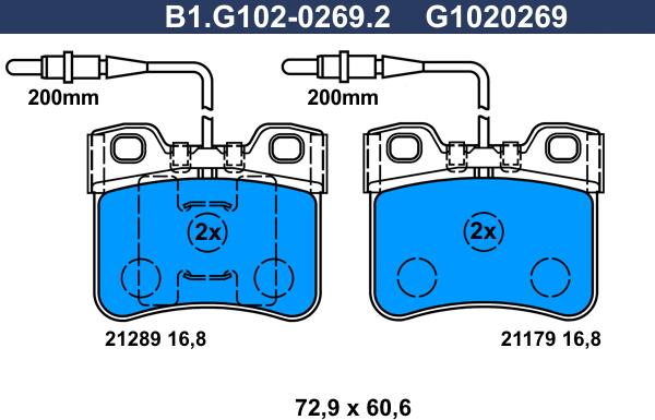 Galfer B1.G102-0269.2 - Komplet Pločica, disk-kočnica www.molydon.hr