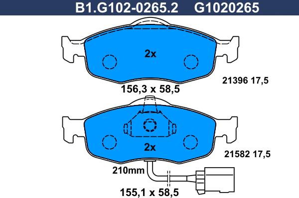 Galfer B1.G102-0265.2 - Komplet Pločica, disk-kočnica www.molydon.hr