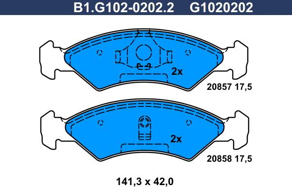 Galfer B1.G102-0202.2 - Komplet Pločica, disk-kočnica www.molydon.hr