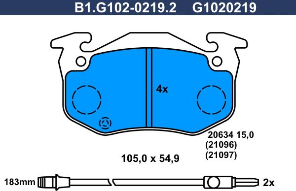 Galfer B1.G102-0219.2 - Komplet Pločica, disk-kočnica www.molydon.hr