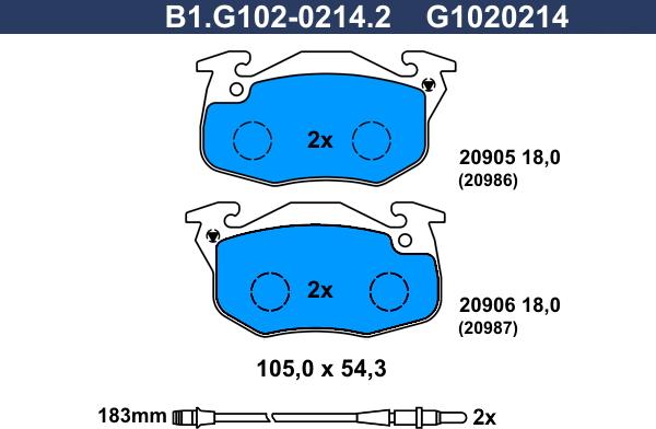 Galfer B1.G102-0214.2 - Komplet Pločica, disk-kočnica www.molydon.hr