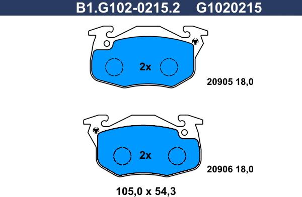 Galfer B1.G102-0215.2 - Komplet Pločica, disk-kočnica www.molydon.hr