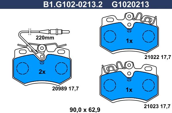 Galfer B1.G102-0213.2 - Komplet Pločica, disk-kočnica www.molydon.hr