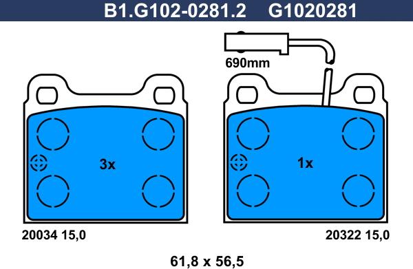 Galfer B1.G102-0281.2 - Komplet Pločica, disk-kočnica www.molydon.hr