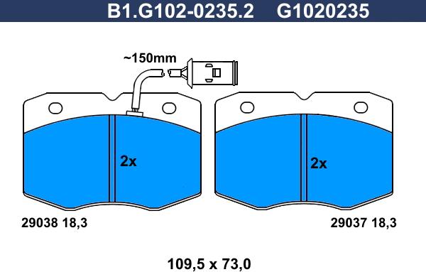 Galfer B1.G102-0235.2 - Komplet Pločica, disk-kočnica www.molydon.hr