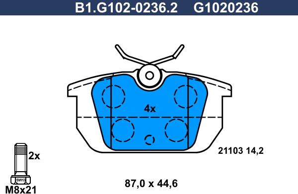 Galfer B1.G102-0236.2 - Komplet Pločica, disk-kočnica www.molydon.hr