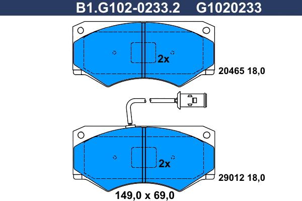 Galfer B1.G102-0233.2 - Komplet Pločica, disk-kočnica www.molydon.hr