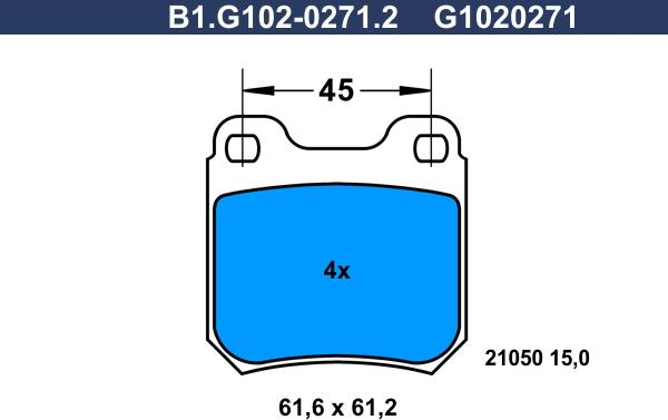 Galfer B1.G102-0271.2 - Komplet Pločica, disk-kočnica www.molydon.hr