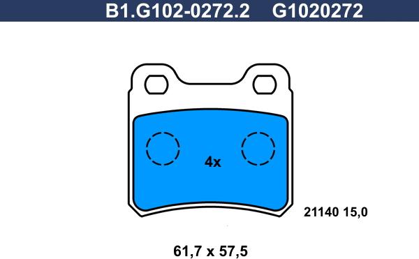 Galfer B1.G102-0272.2 - Komplet Pločica, disk-kočnica www.molydon.hr