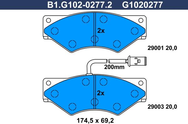 Galfer B1.G102-0277.2 - Komplet Pločica, disk-kočnica www.molydon.hr