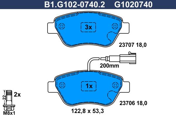 Galfer B1.G102-0740.2 - Komplet Pločica, disk-kočnica www.molydon.hr