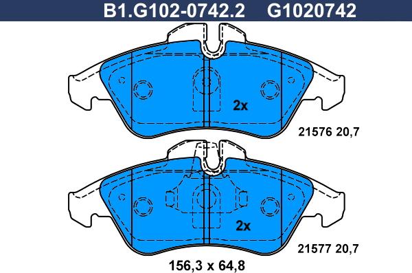 Galfer B1.G102-0742.2 - Komplet Pločica, disk-kočnica www.molydon.hr