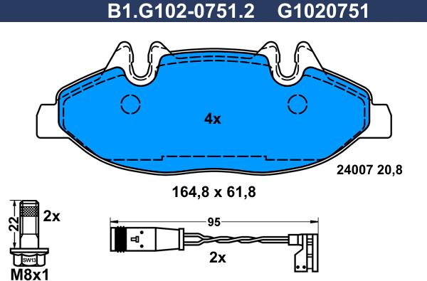 Galfer B1.G102-0751.2 - Komplet Pločica, disk-kočnica www.molydon.hr