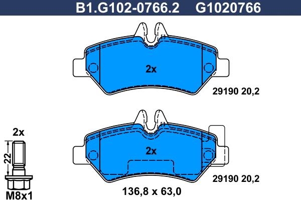 Galfer B1.G102-0766.2 - Komplet Pločica, disk-kočnica www.molydon.hr